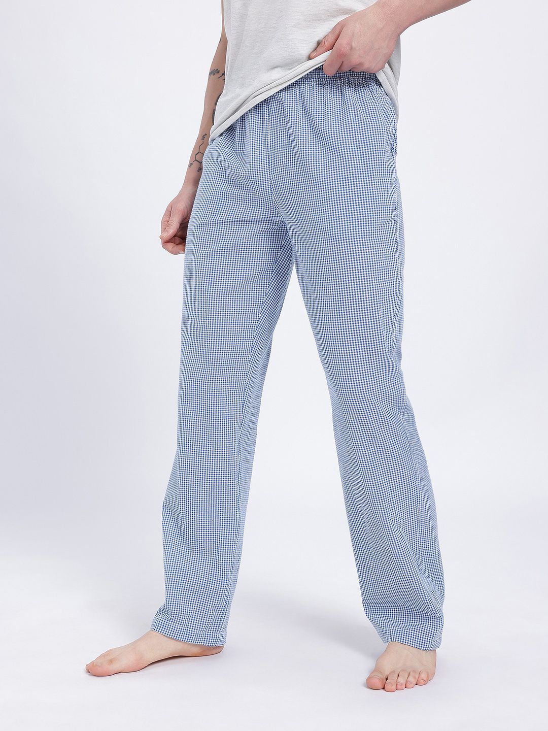glitchez Men Straight Fit Checked Lounge Pants-picture-56