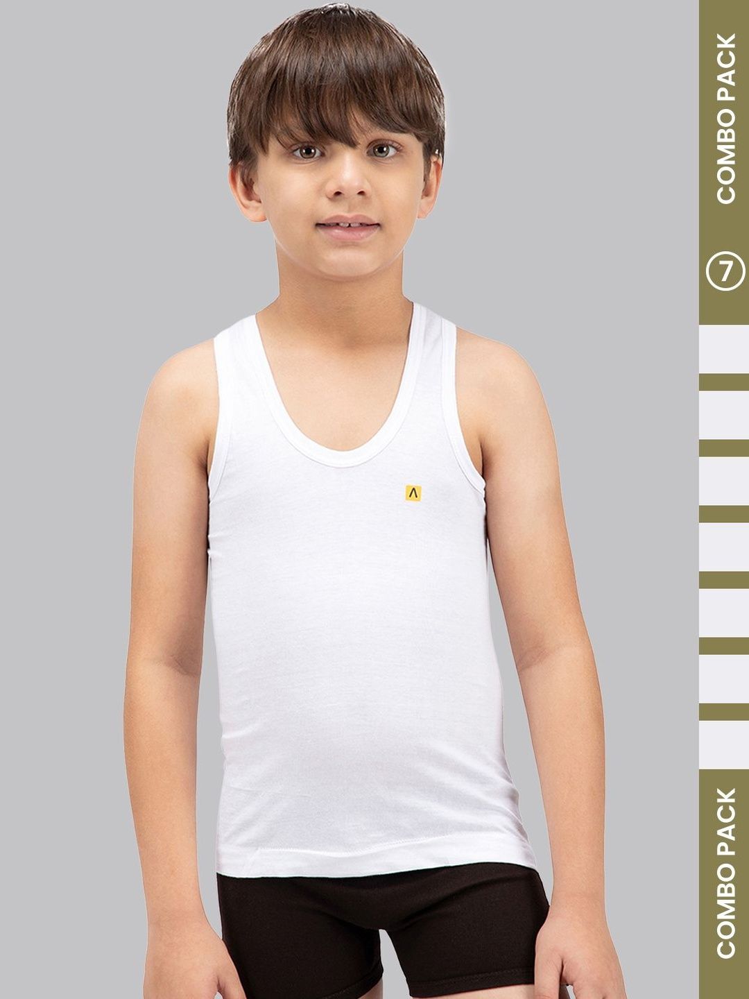AMUL COMFY Kids Boy Pack of 7 Cotton Vest With Sleeves-picture-35