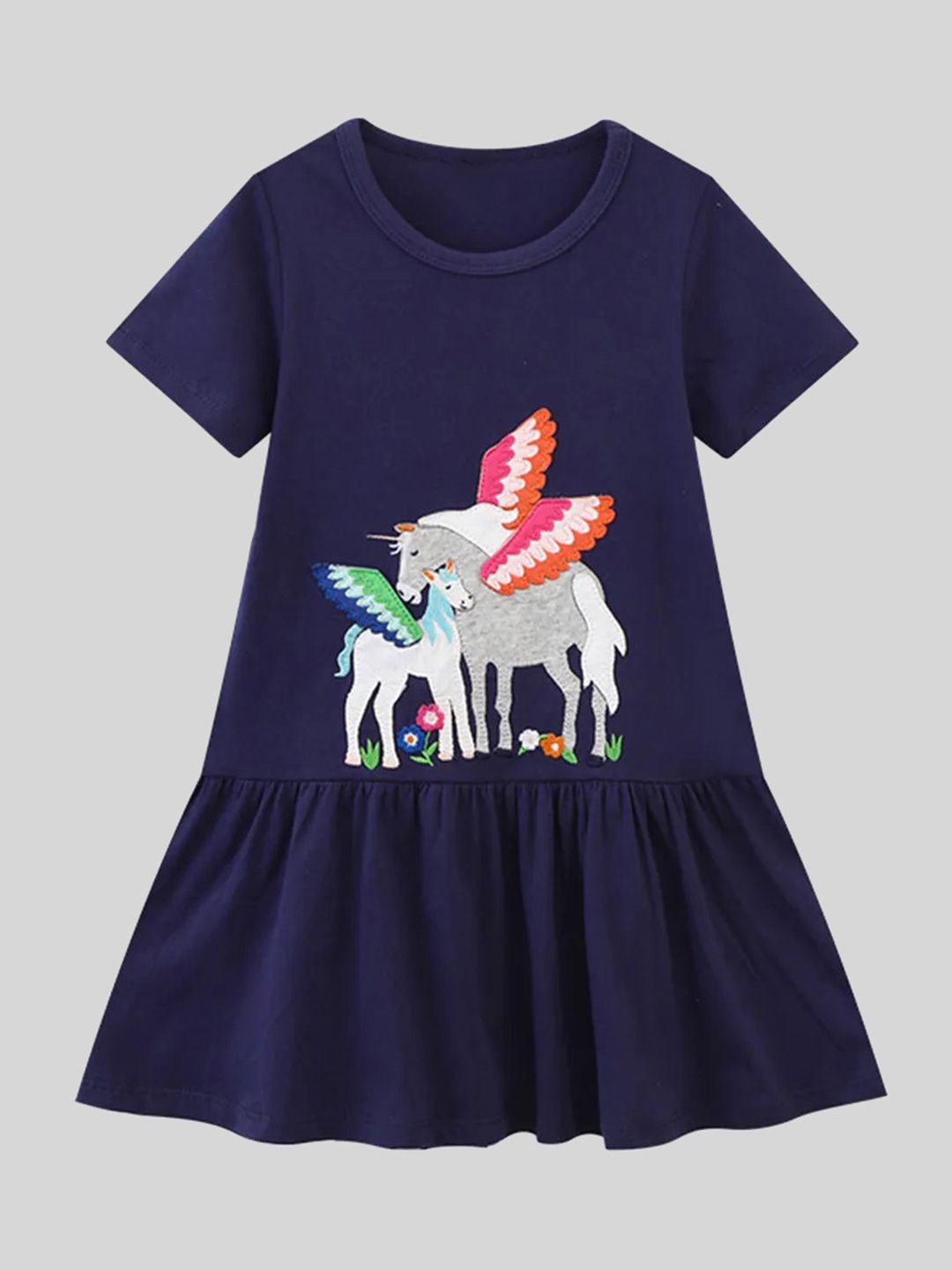 LULU & SKY Girls Embroidered Drop-Waist Dress-picture-25