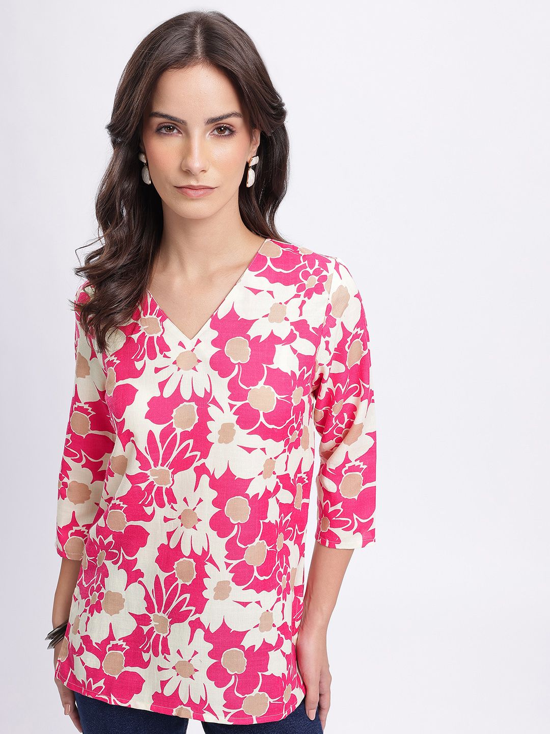 Anouk Rustic Floral Printed V-Neck Kurti-picture-44