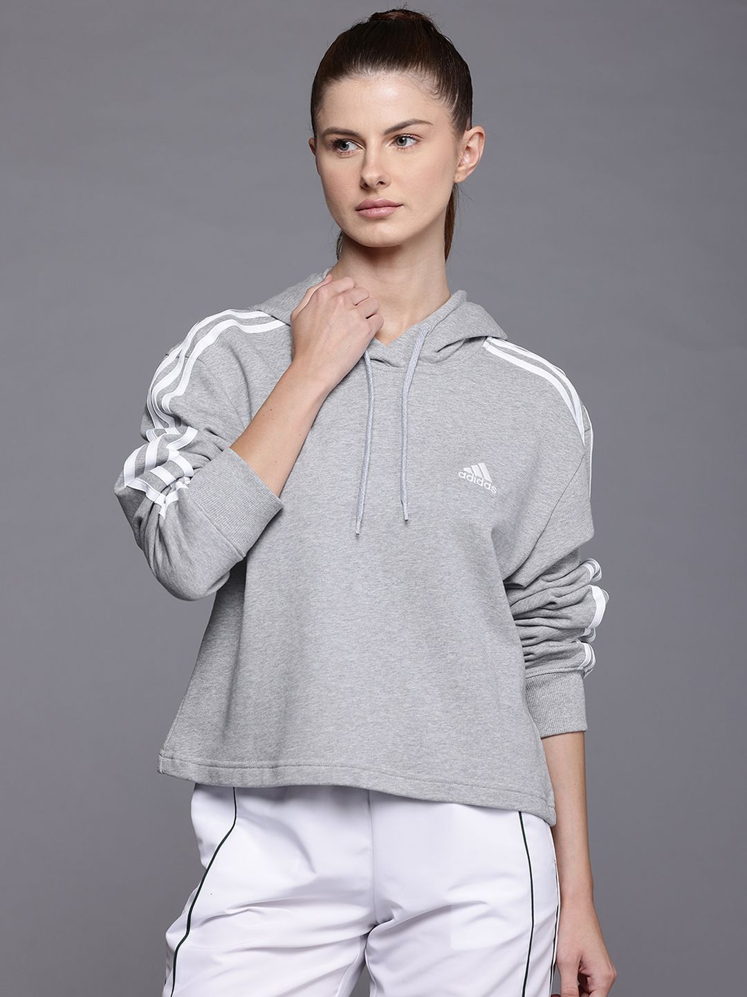 ADIDAS Graphic Print Hooded 3 Stripes French Terry Sweatshirt-picture-18
