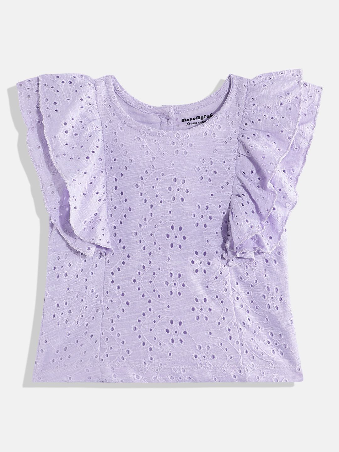 makemyfab Floral Embroidered Pure Cotton Schiffli Top-picture-16