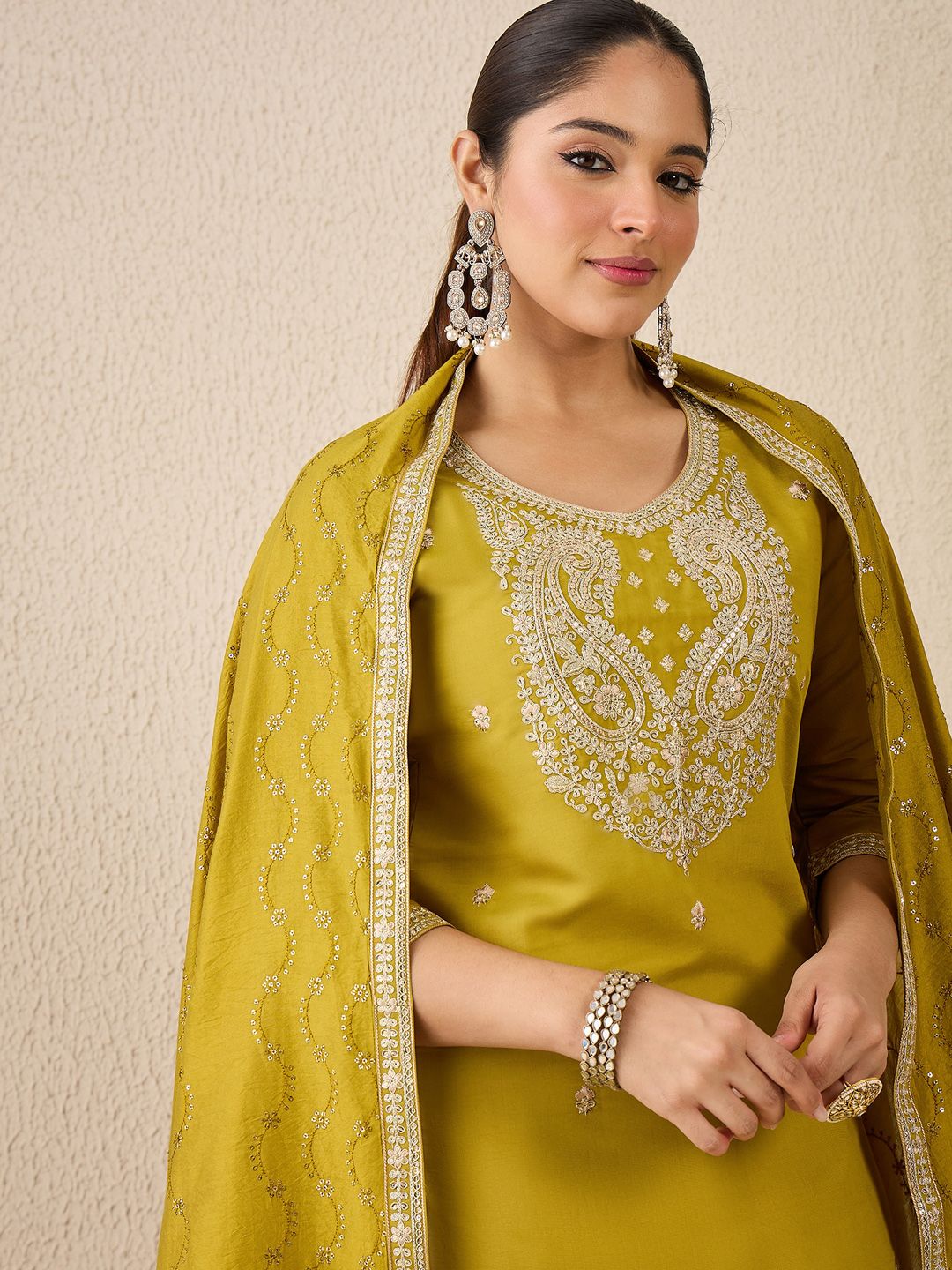 Indo Era Women Ethnic Motifs Printed Kurta with Trousers & Dupatta-picture-32