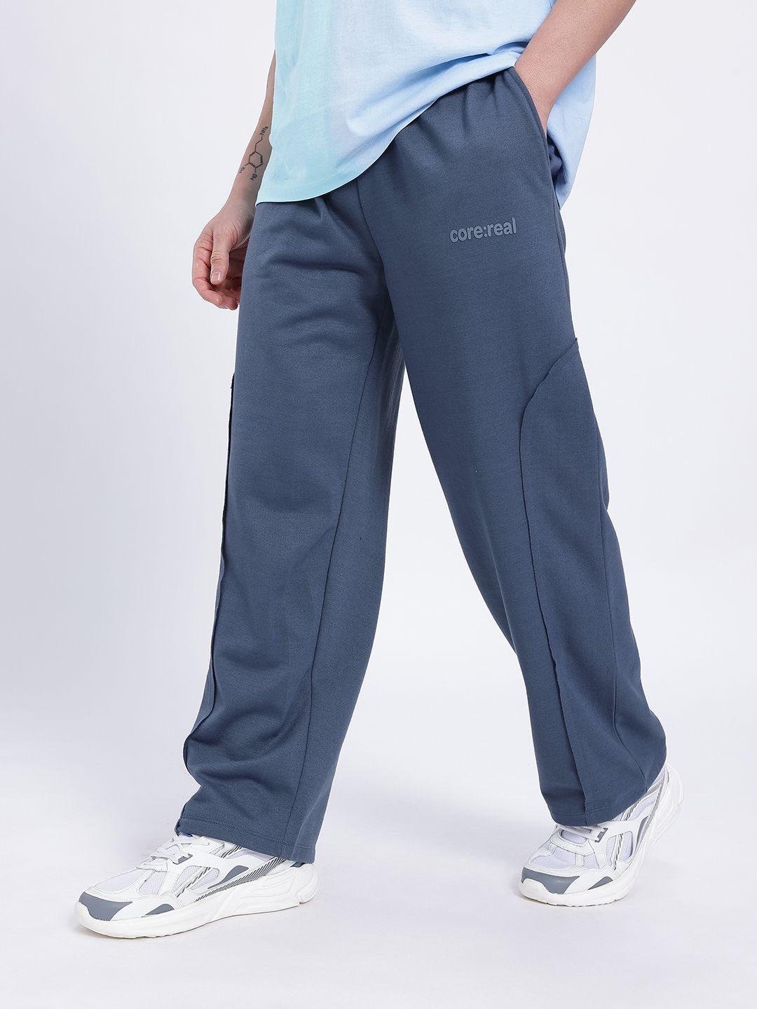 glitchez Men Mid-Rise Relaxed Fit Track Pants with Panelling Detail-image-35