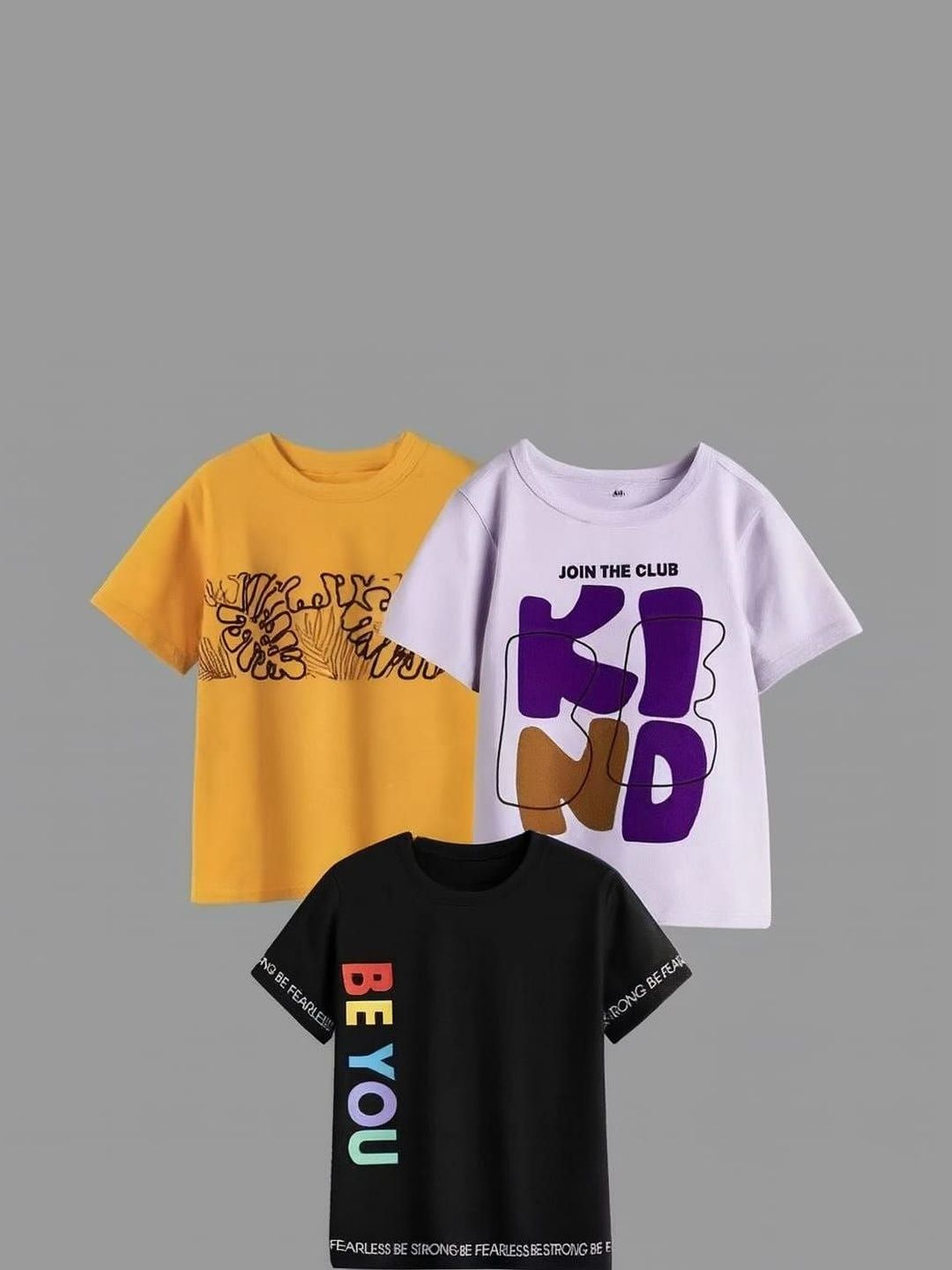 DAMN GUD DG Girls Pack of 3 Printed Round Neck T-shirts-picture-11