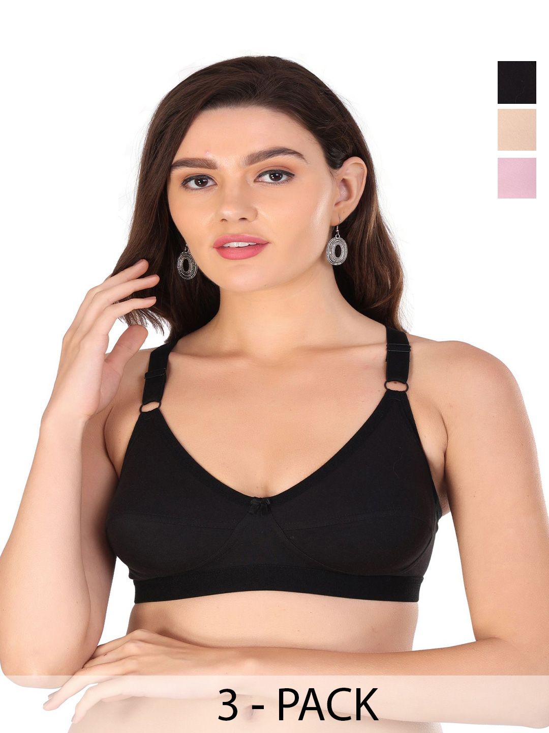nsaliza Bra Women Pack Of 3 Full Coverage Non Padded Bra-picture-41