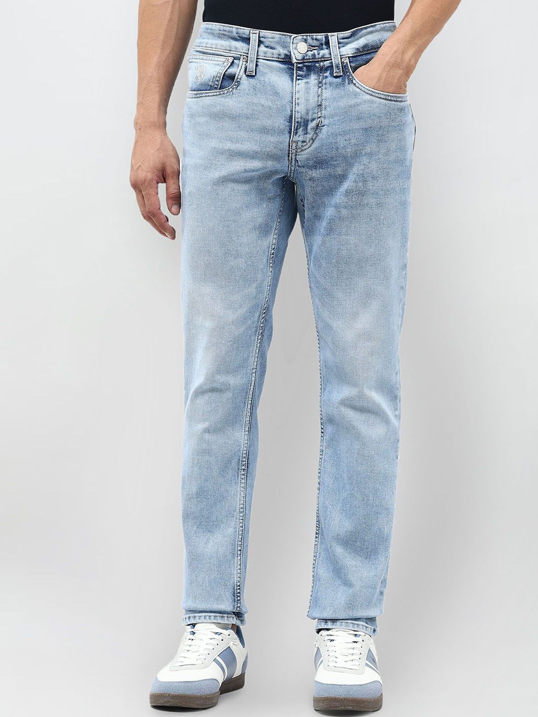 U.S. Polo Assn. Denim Co. Men Tapered Fit Mid-Rise Light Fade Stretchable Jeans-picture-33