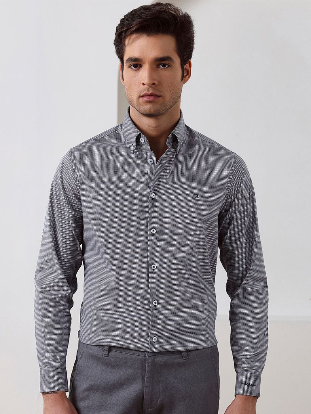 Aldeno Men Classic Fit Textured Button-Down Collar Formal Cotton Shirt-picture-28