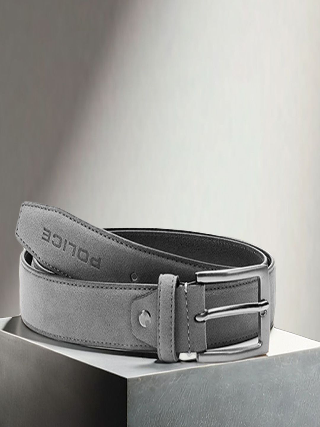 Police Men Textured Leather Formal Belt-picture-10