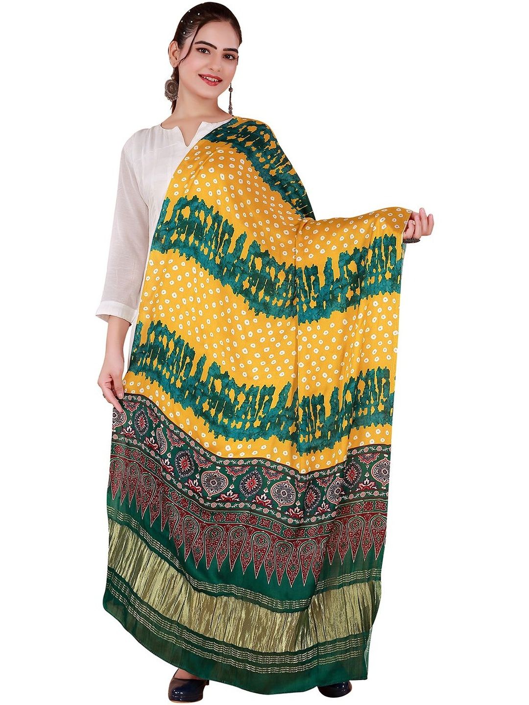 Desibutik Women Gaji Silk Dupatta-picture-35