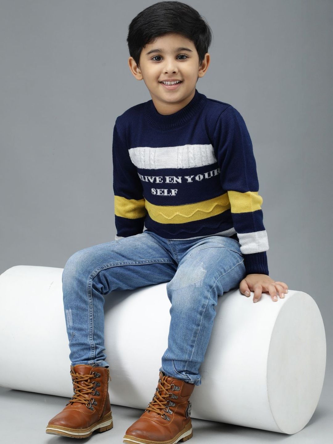 Anixa Boys Pack of 2 Striped Woollen Sweaters-picture-46