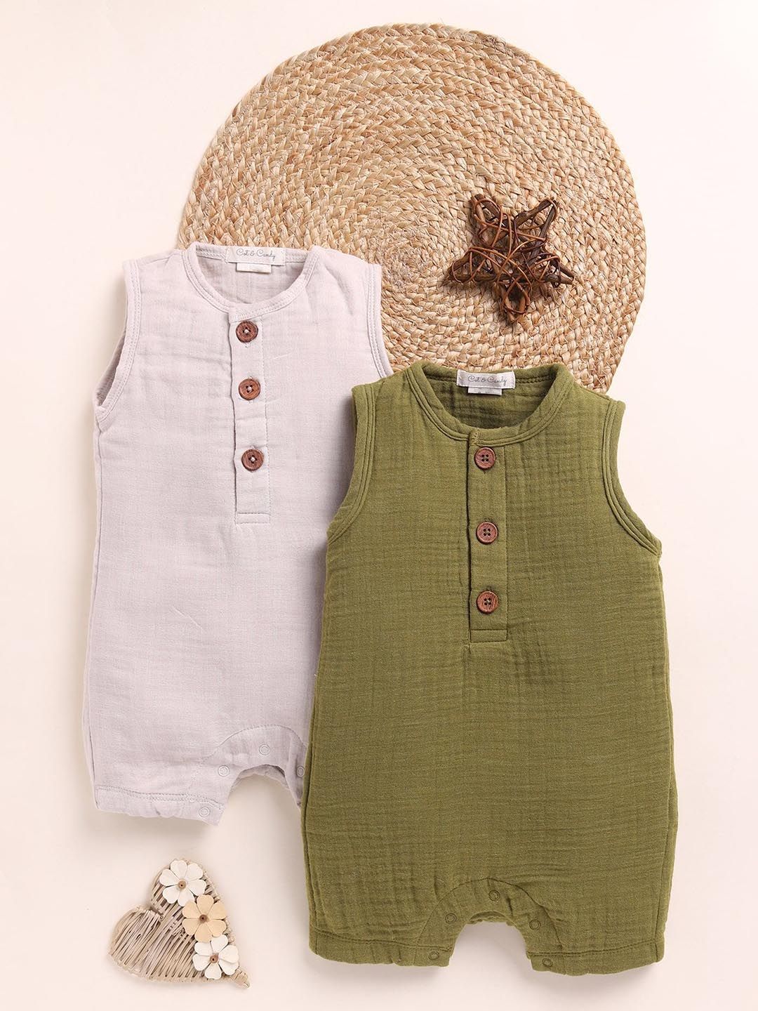 COT & CANDY Infants Kids Pack Of 2 Rompers-picture-26