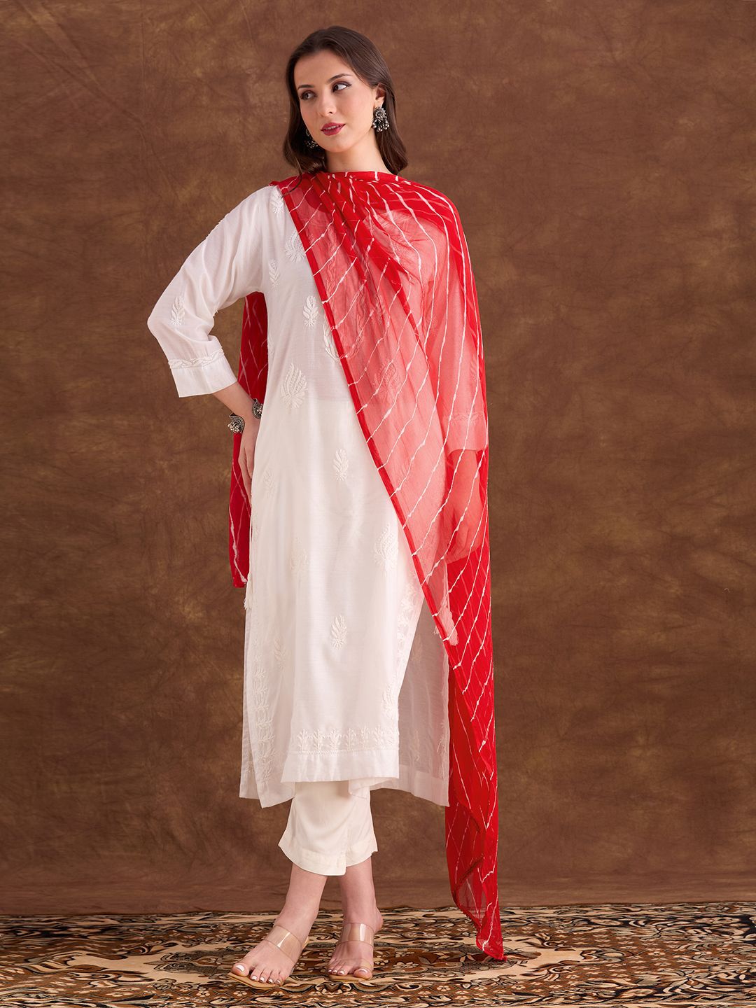 Dupatta Bazaar Dyed Leheriya Chiffon Dupatta-image-4