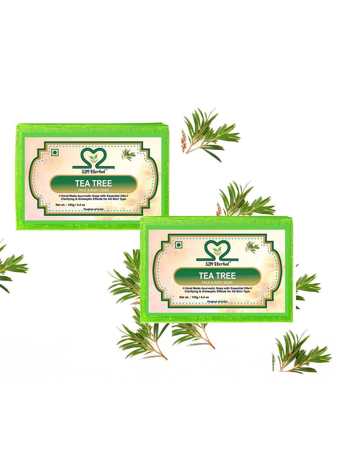 S2M Herbal Set Of 2 Tea Tree Soap - 125 g Each-image-2