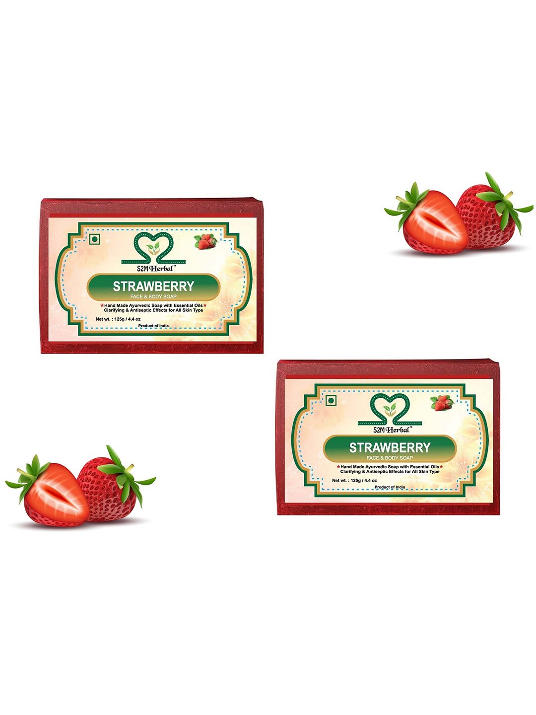 S2M Herbal Set Of 2 Strawberry Soaps- 125 g Each-image-18