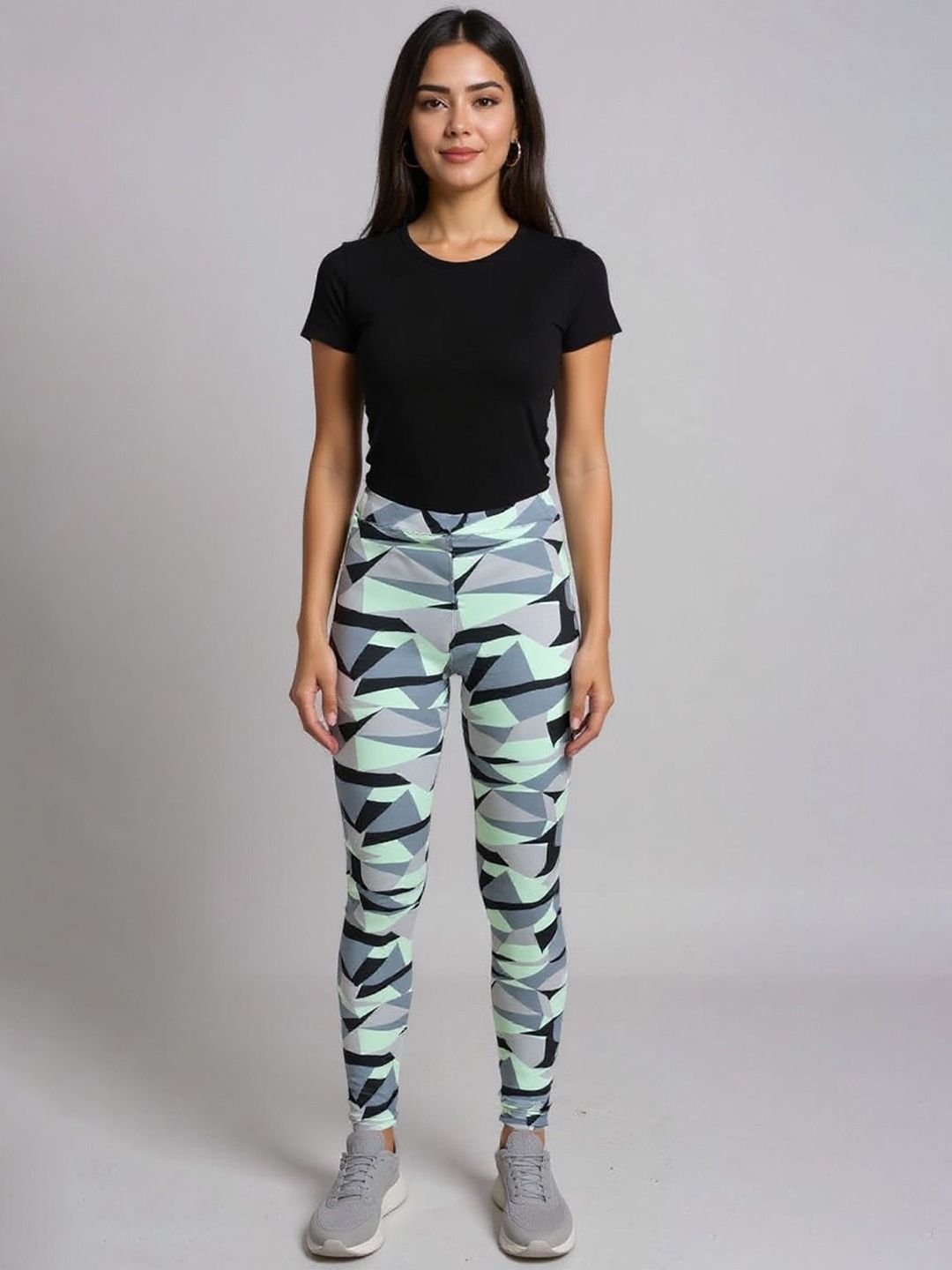 KGN HUB Printed Slim Fit Mid-Rise Tights-picture-36