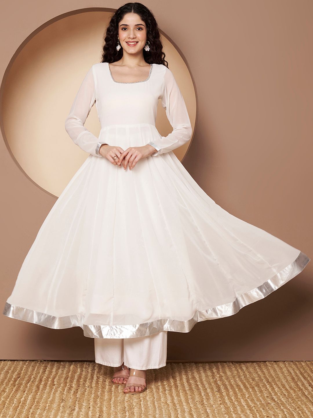 Poshak Hub Women Solid Festive Anarkali Kurta-picture-12