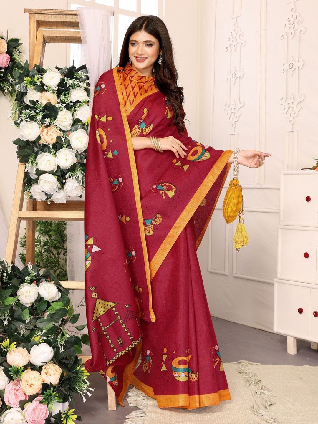 priyashi Ethnic Motifs Printed Saree-picture-15