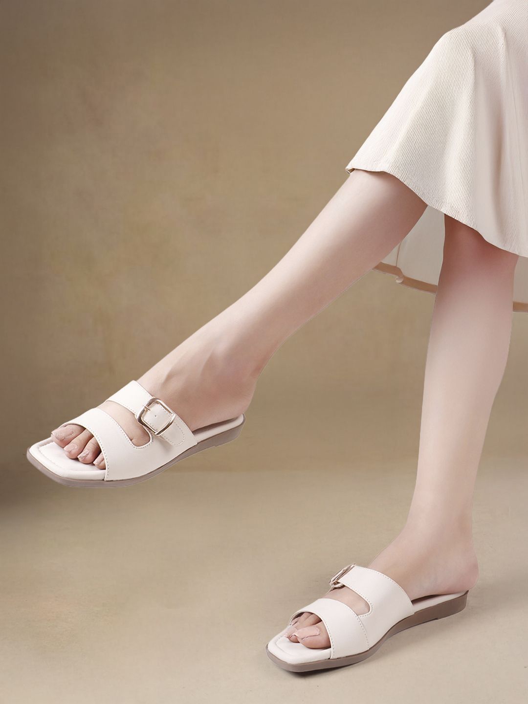 Chemistry Women Open Toe Flats with Buckles-image-41