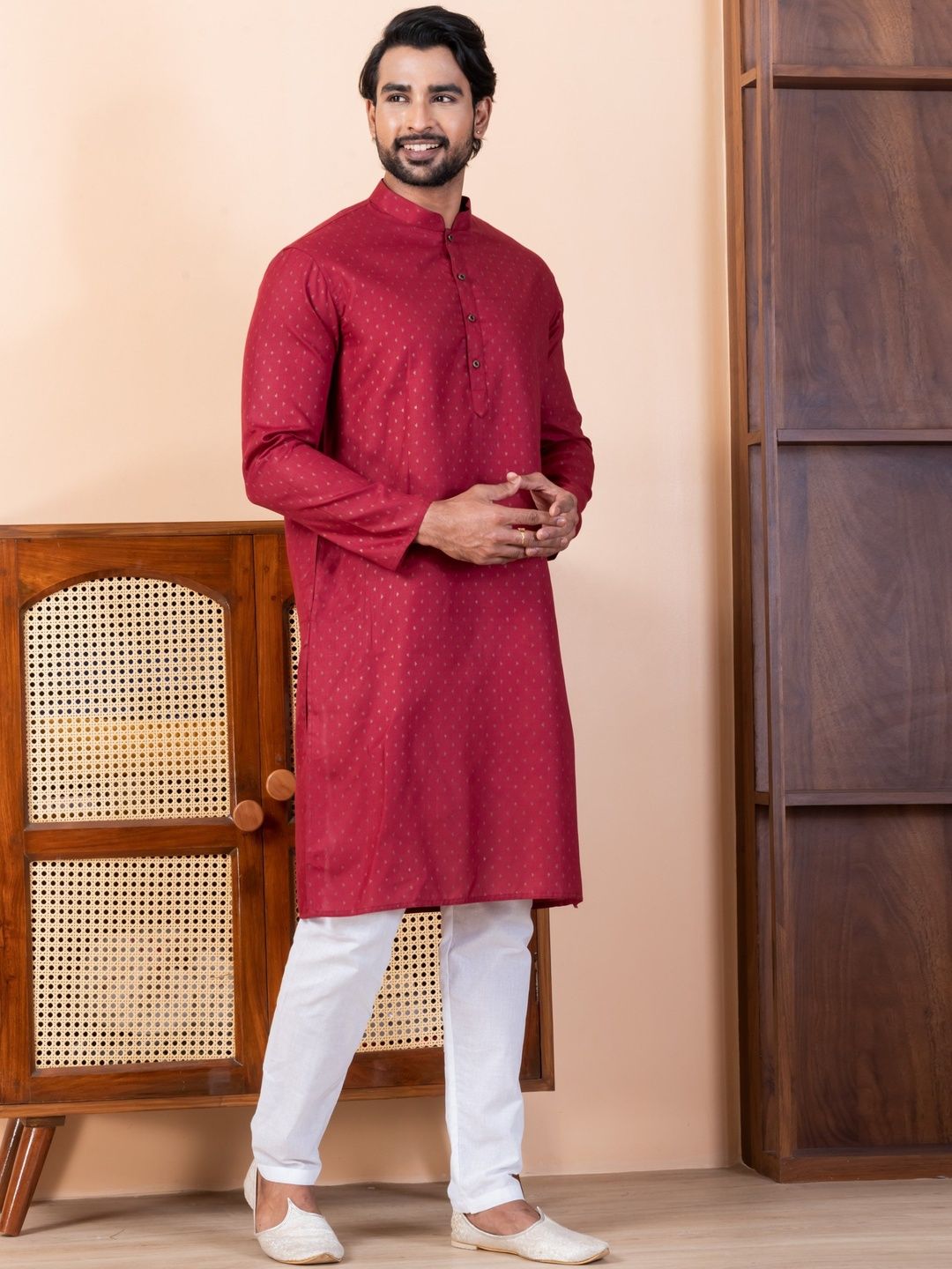 PulseIQ Men Solid Cotton Straight Kurtas-picture-15