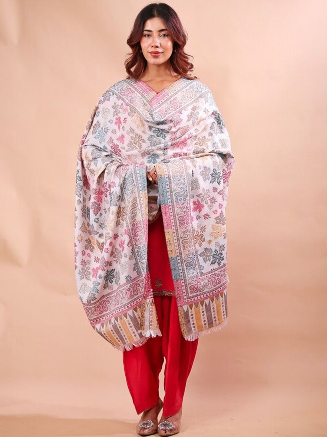 THE SHAWL STUDIO Floral Printed Woollen Shawl-picture-25
