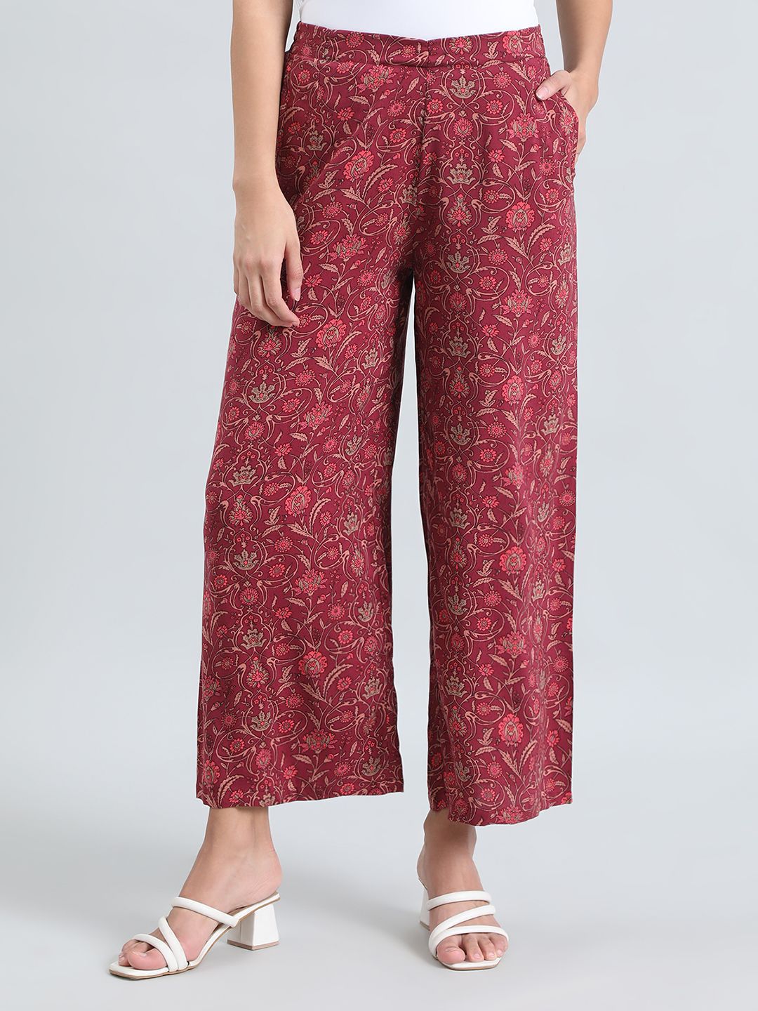Go Colors Women Floral Printed Straight Palazzos-picture-20