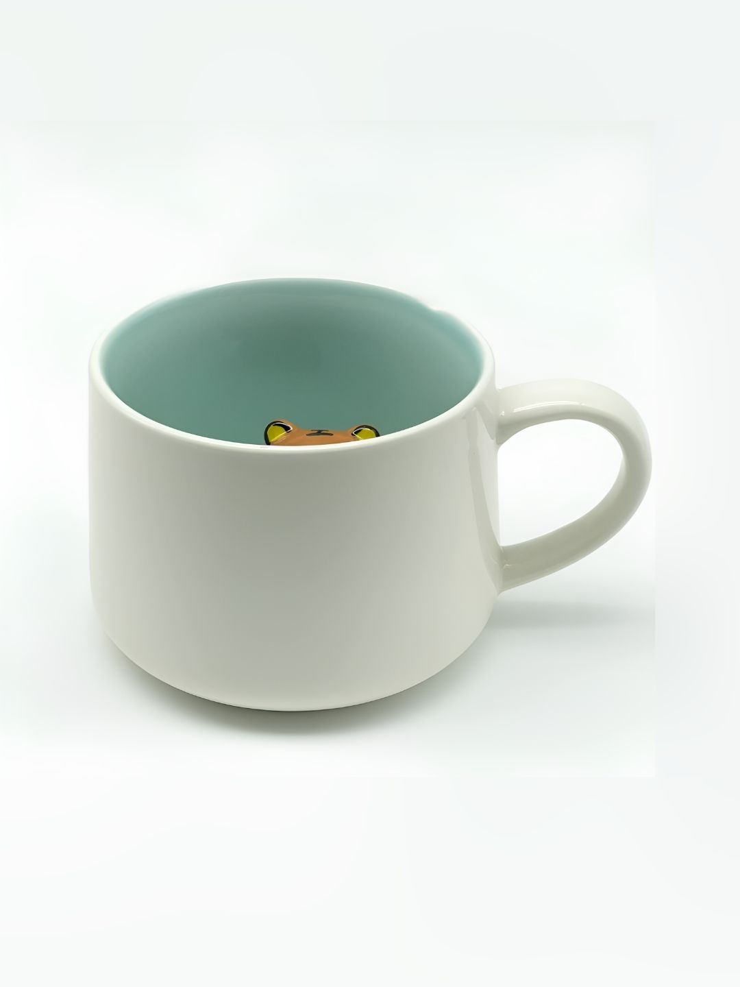 NOSCOMP White & Green Kids Animal Print Printed Ceramic Glossy Mug 400 ml-image-4