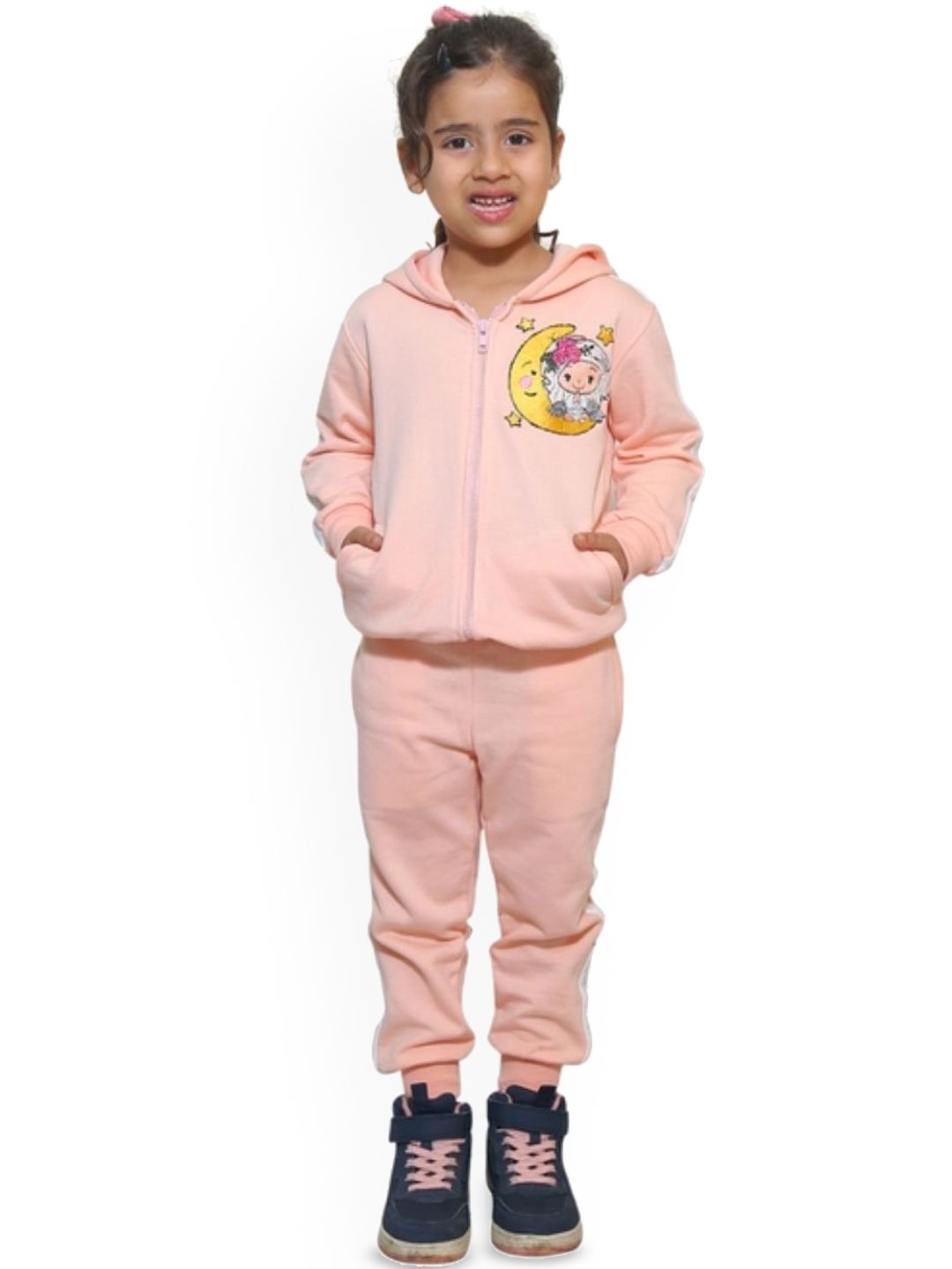 Miracles Happen Printed Hooded Neck Clothing Set-image-47