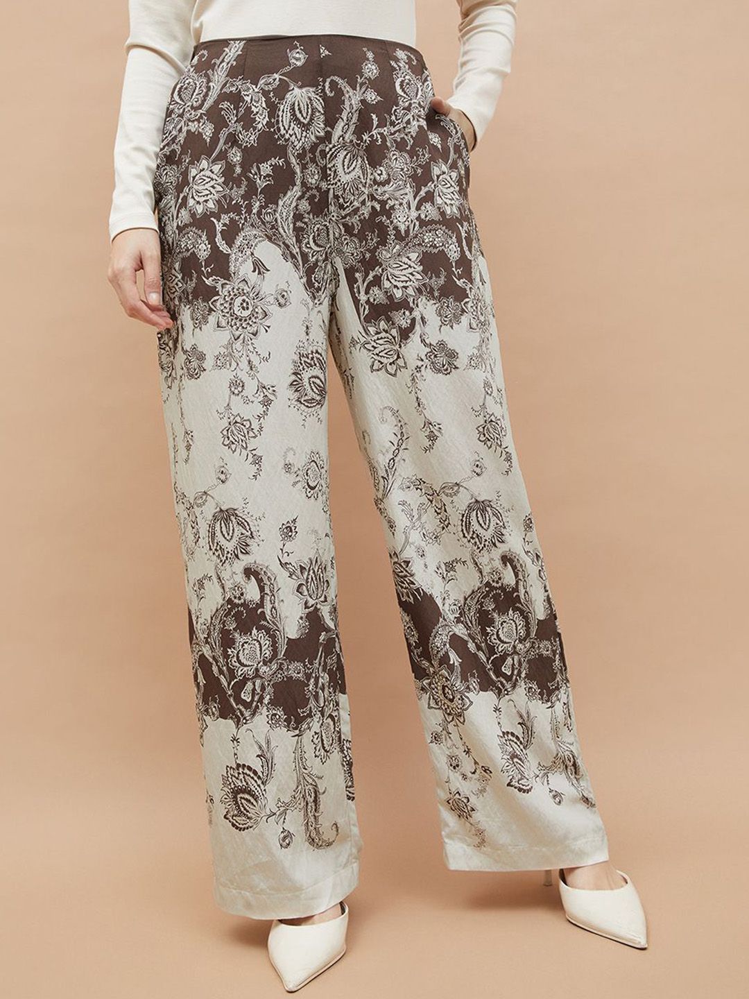 CODE by Lifestyle Women Printed Straight Fit Parallel Trousers-picture-43