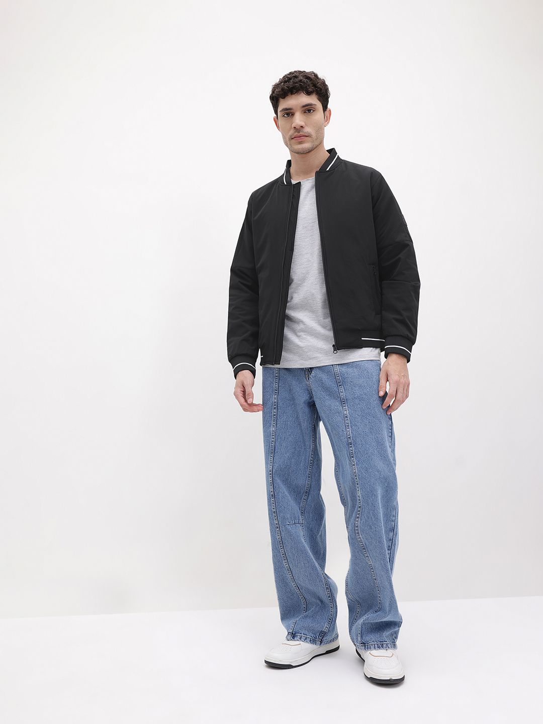RDC LIT EMOJI New Men's Striped Trim Bomber Jacket main image 1