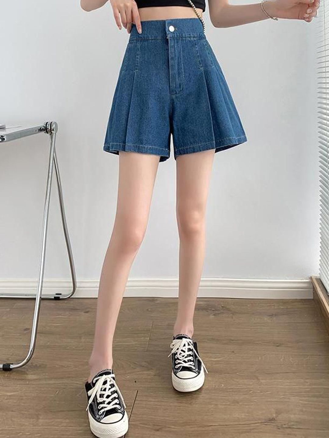 StyleCast x Revolte Women Regular Fit Mid-Rise Denim Shorts-picture-12