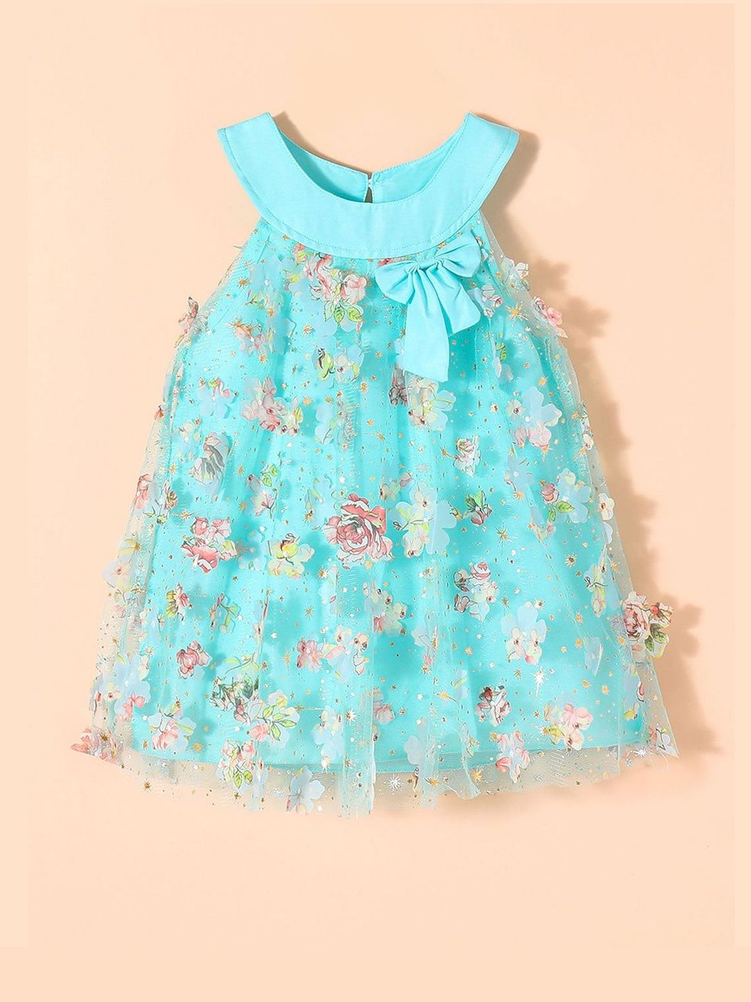 Hopscotch Floral Print Halter Neck Fit & Flare Dress-picture-27