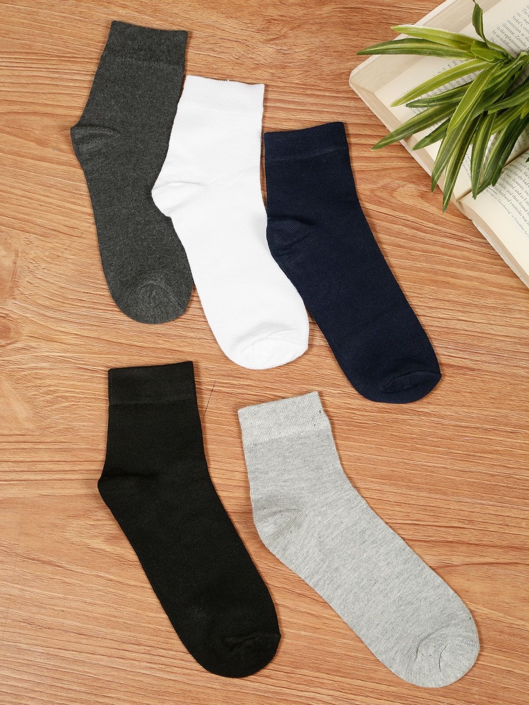 Teakwood Leathers Men Pack Of 5 Pure Cotton Above Ankle Length Socks-picture-19