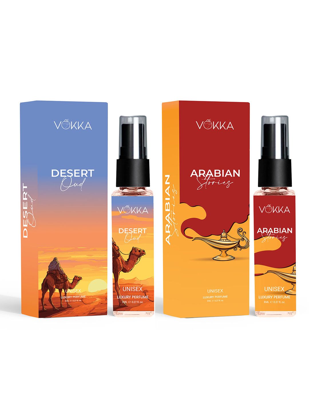 VOKKA Set OF 2 Desert Oud & Arabian Stories Long Lasting Pocket Perfume - 8ml Each-picture-46