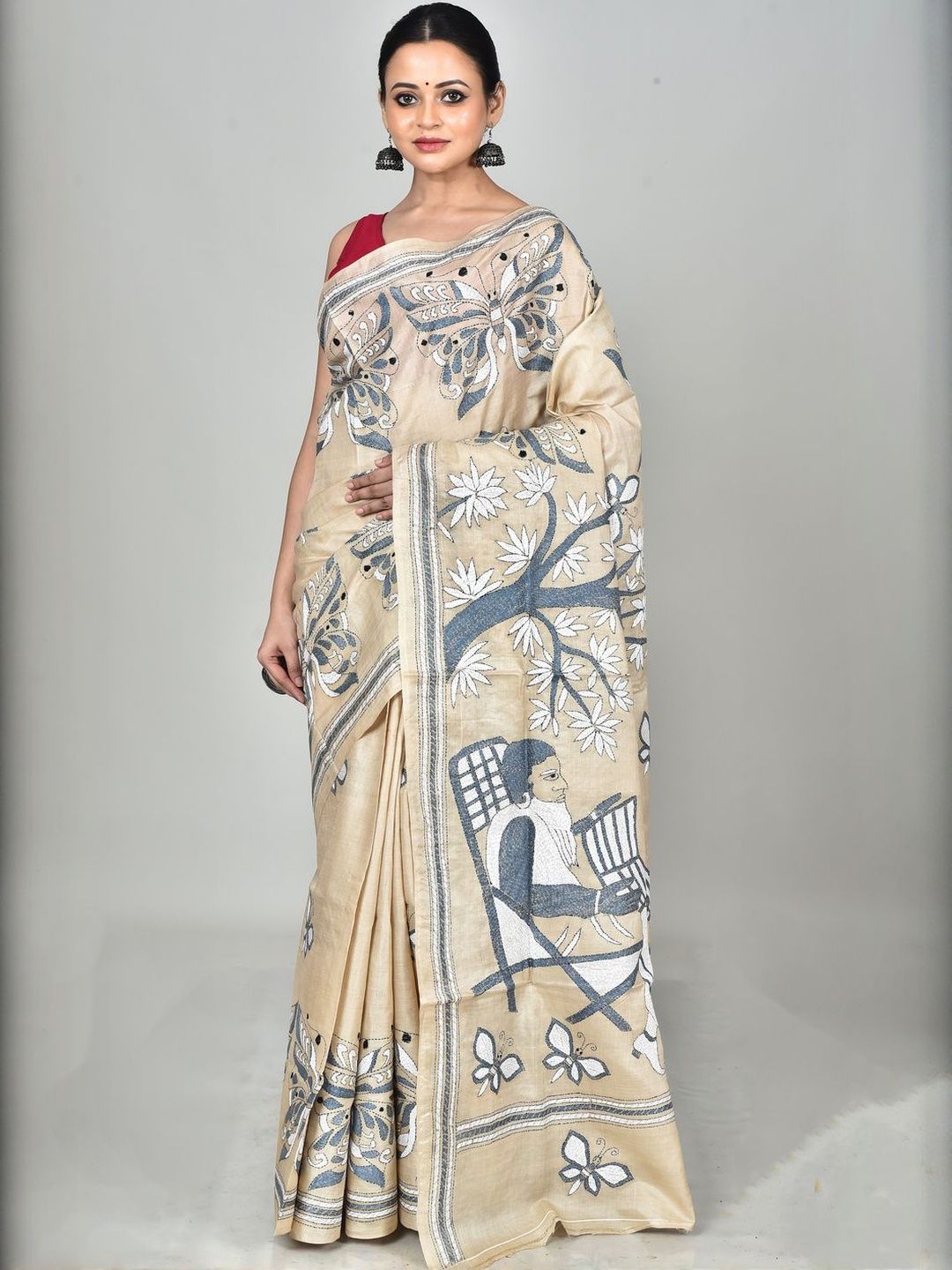 RAM SHYAM collection Ethnic Motifs Embroidered Saree-picture-58