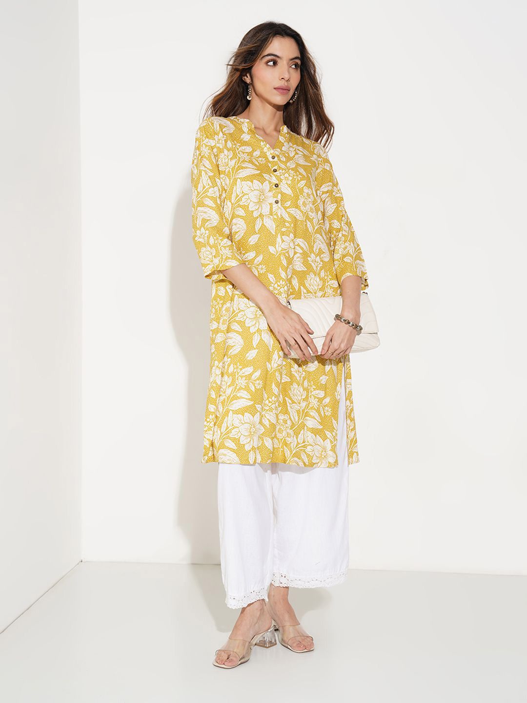 RANGMANCH BY PANTALOONS Floral Printed Straight Kurta-picture-23