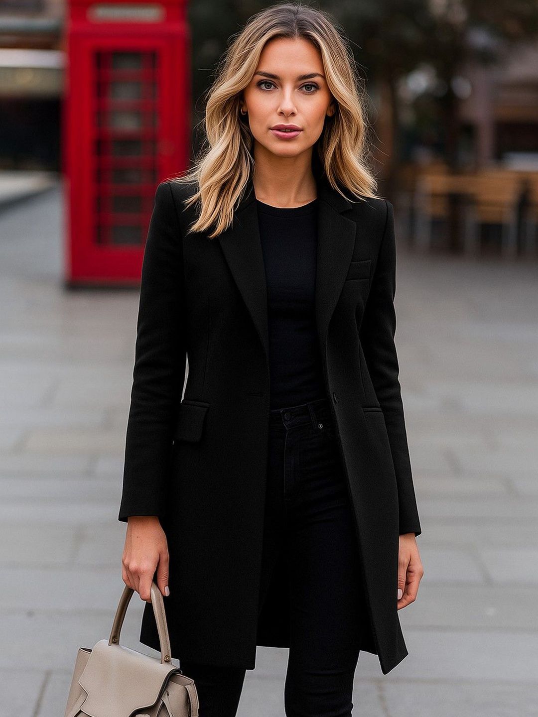 bebe Women Notched Lapel Collared Longline Trench Coat-image-9