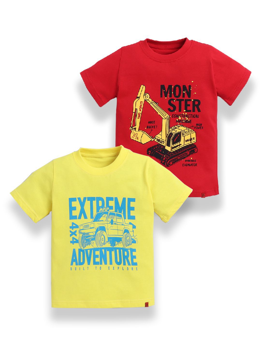 Tiny Toonzzz Boys Pack Of 2 Graphic Printed Round Neck Pure Cotton T-shirts-picture-30