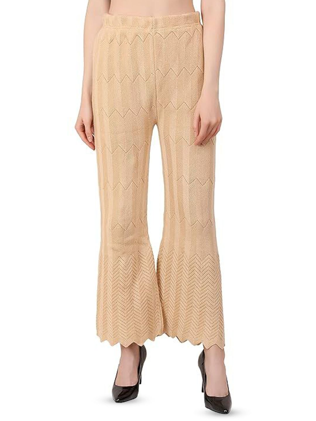 Thrifty Thread Women Embroidered Knitted Palazzos-picture-27