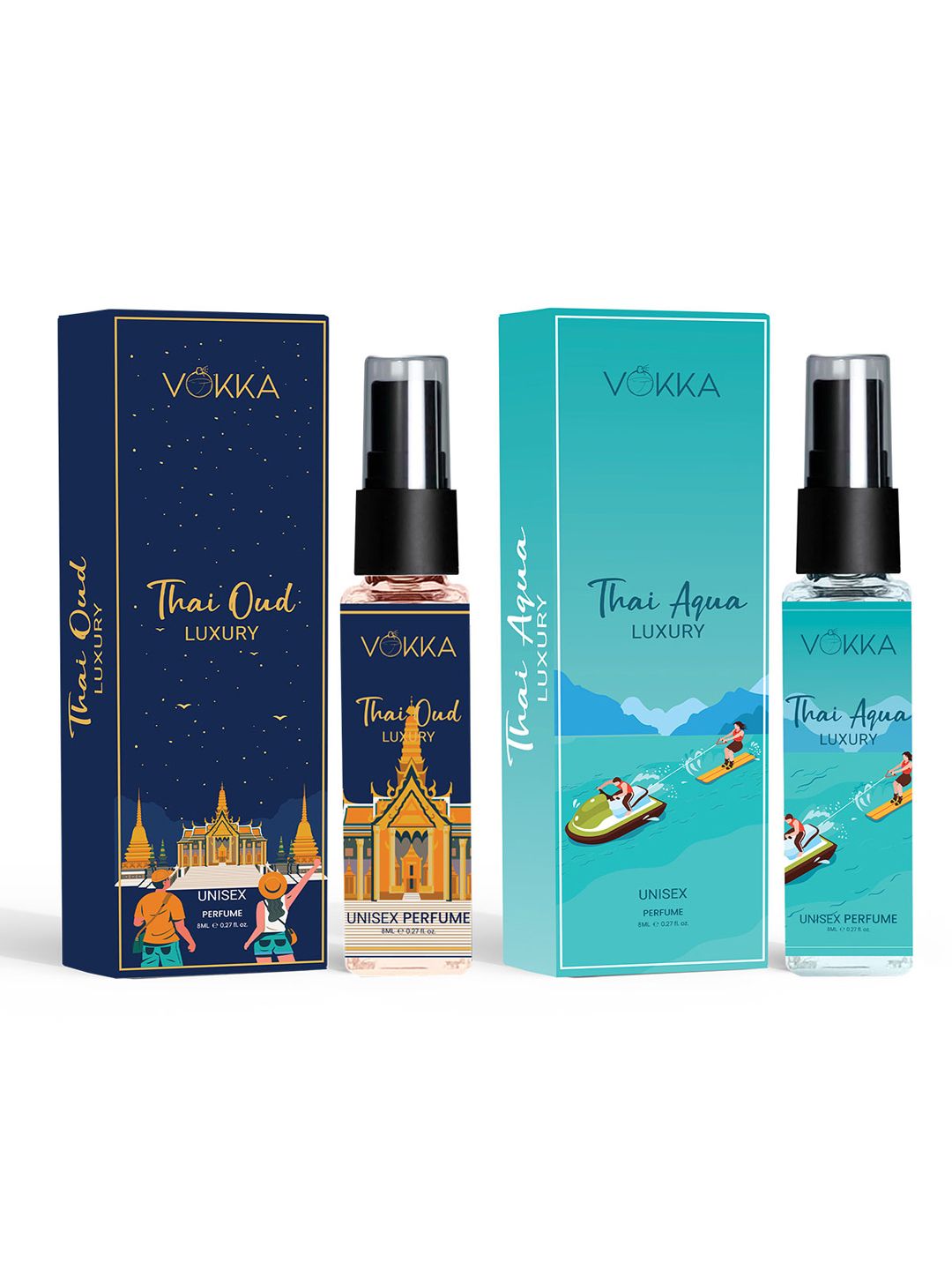 VOKKA Set Of 2 Thai Oud & Thai Aqua Long Lasting Pocket Perfume - 8ml Each-picture-39