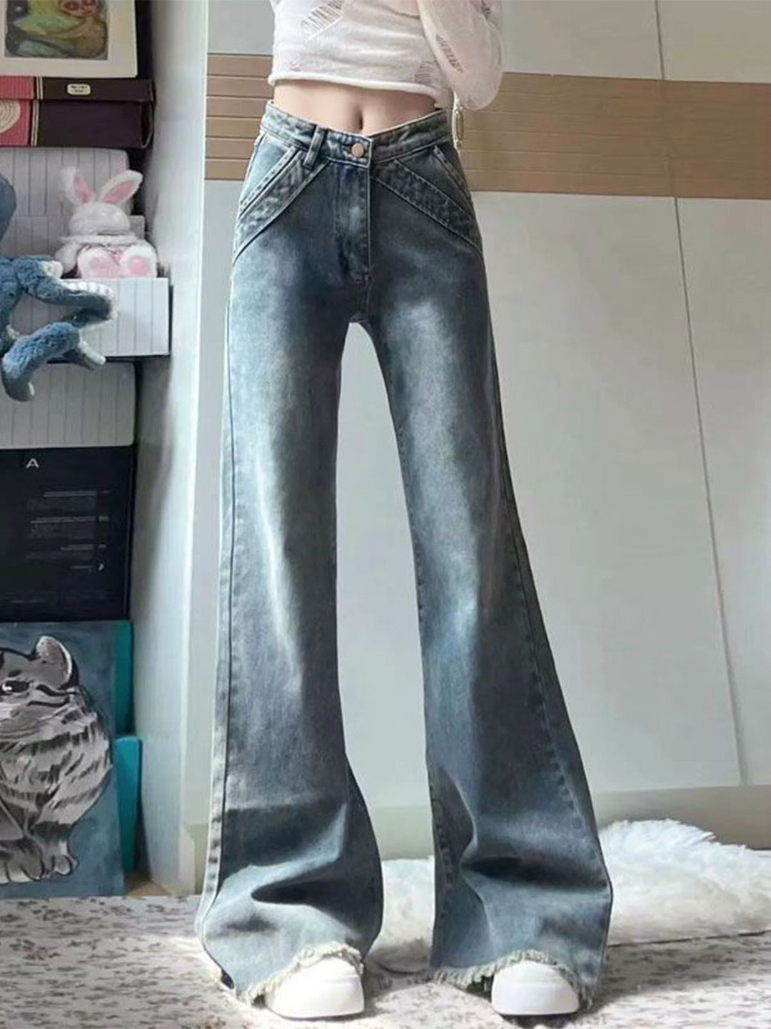 StyleCast x Revolte Women Wide Leg Mid-Rise Heavy Fade Jeans-picture-51