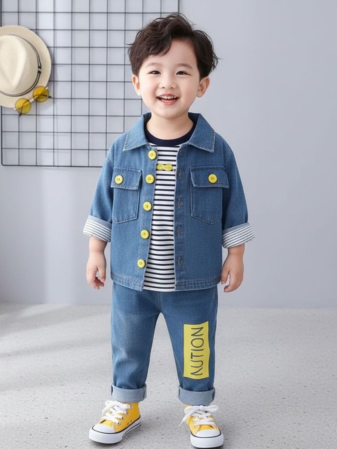 Hikuj Boys Denim T-shirt And Trousers With Jacket-picture-22