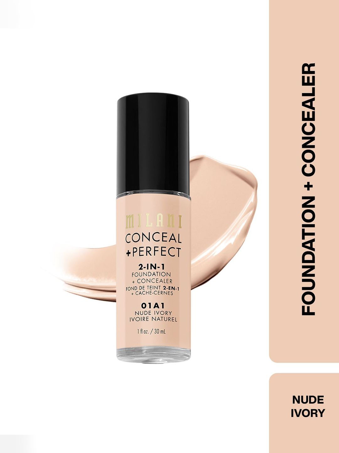 MILANI Conceal + Perfect 2-in-1 Foundation + Concealer - 30 ml - Nude Ivory 01A1-picture-37