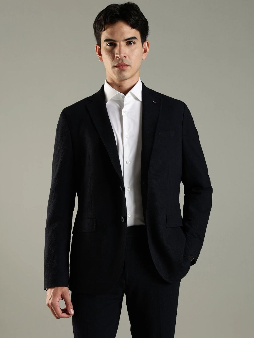 Tommy Hilfiger Textured Single Breasted Blazer-picture-26