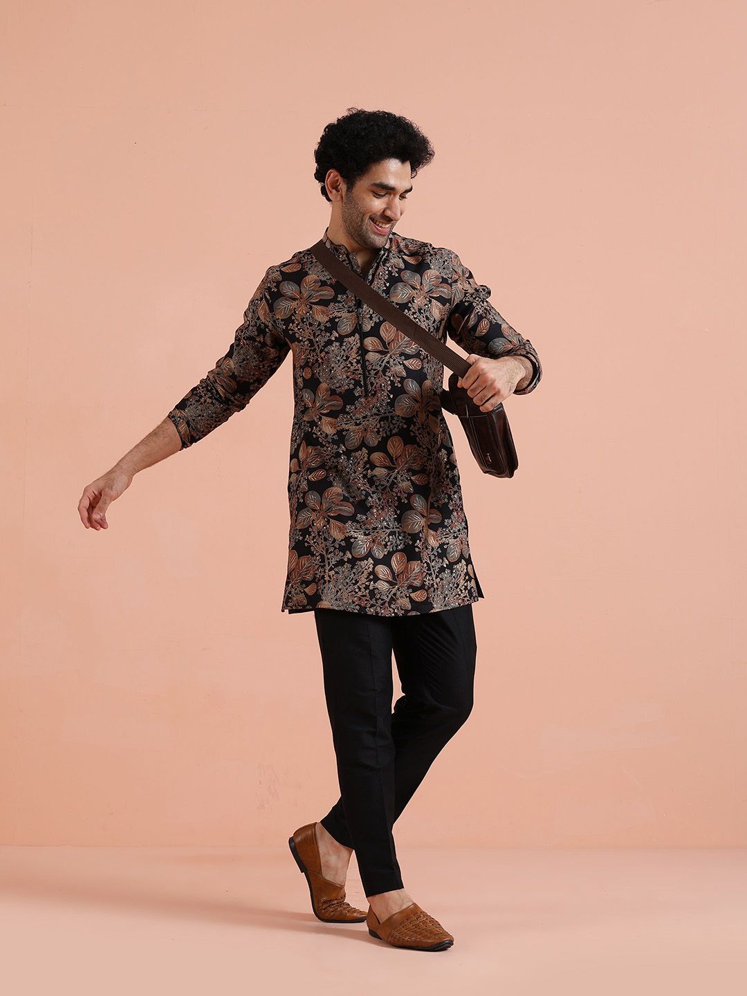 KISAH Floral Printed Mandarin Collar Straight Kurta-picture-11