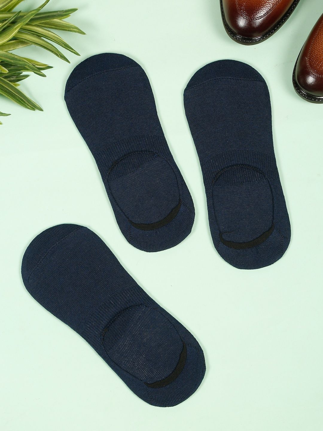 Teakwood Leathers Men Pack Of 3 Pure Cotton Shoe Liner Socks-picture-32