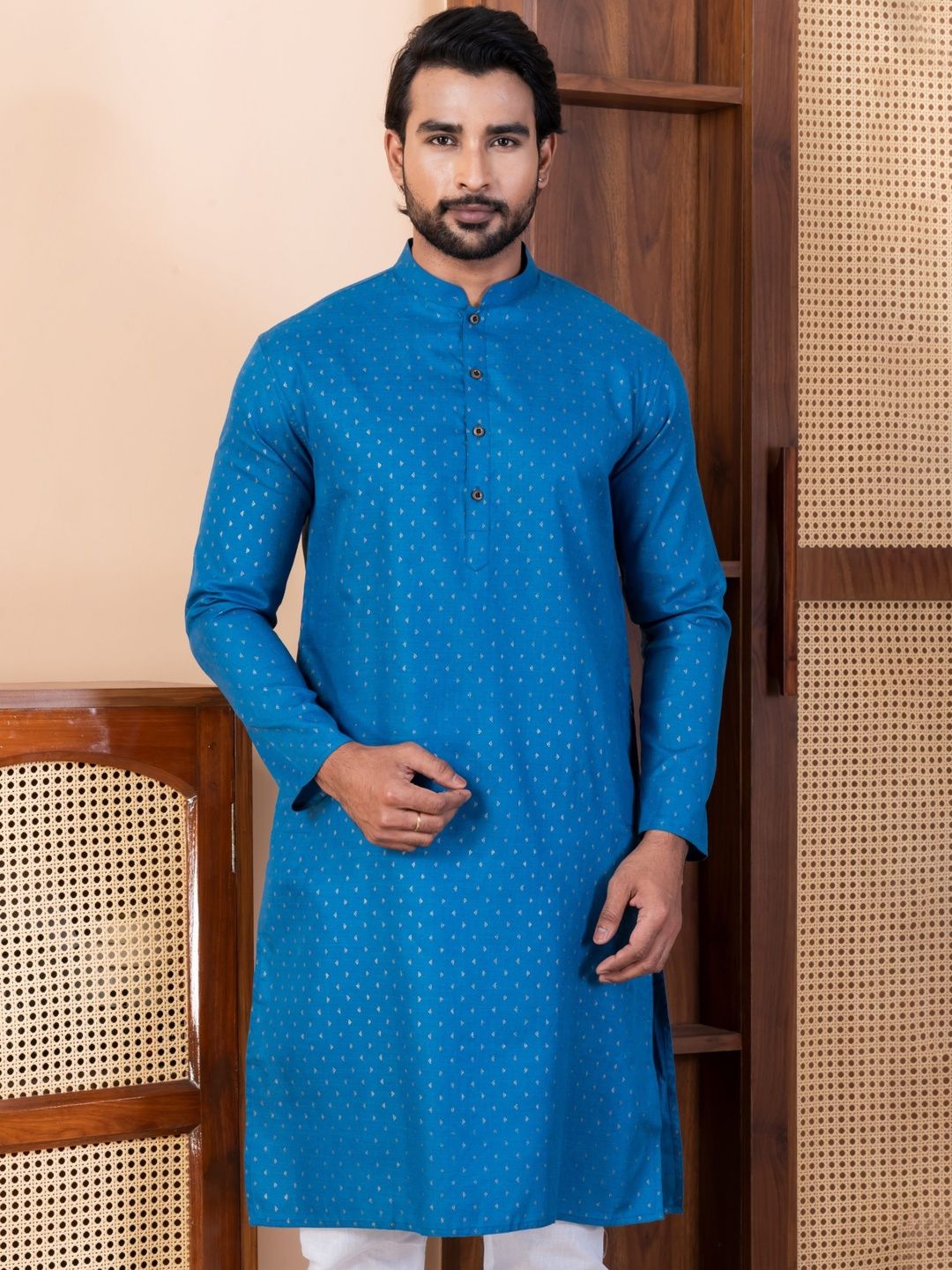 PulseIQ Men Solid Cotton Straight Kurtas-picture-57