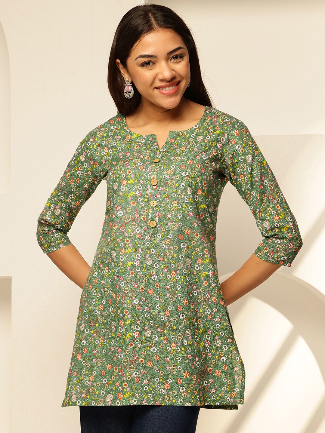 HERE&NOW Women Cotton Printed Regular Tops-picture-29