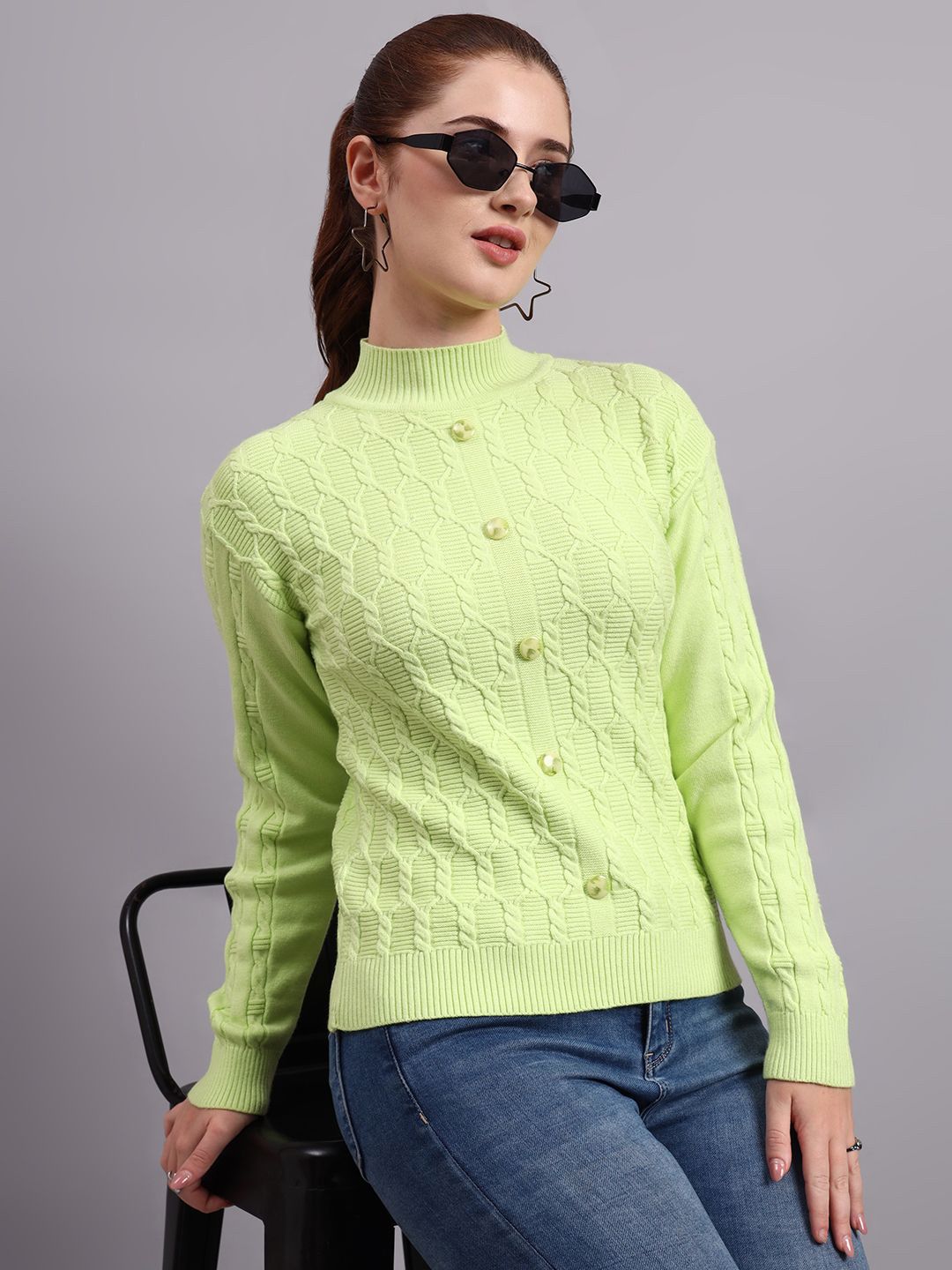 MODKLINE WITH MK Women Cable Knit Cardigan Sweater-picture-10