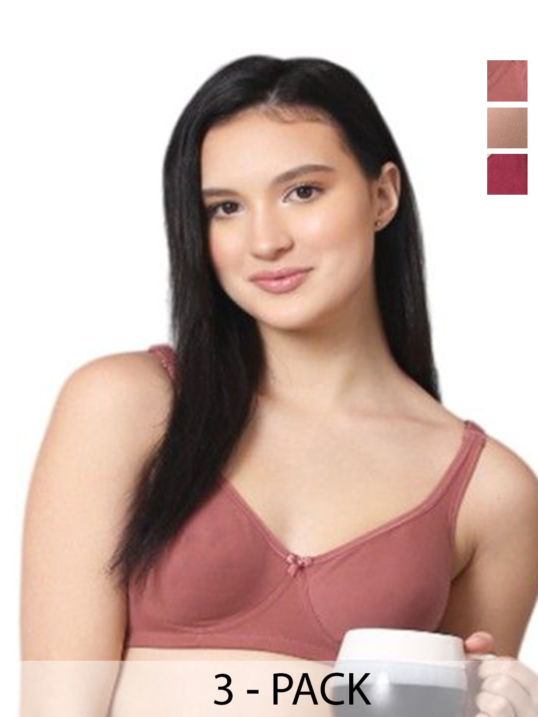 nsaliza Pack Of 3 Full Coverage Non Padded Non-Wired Everyday Bra-picture-56